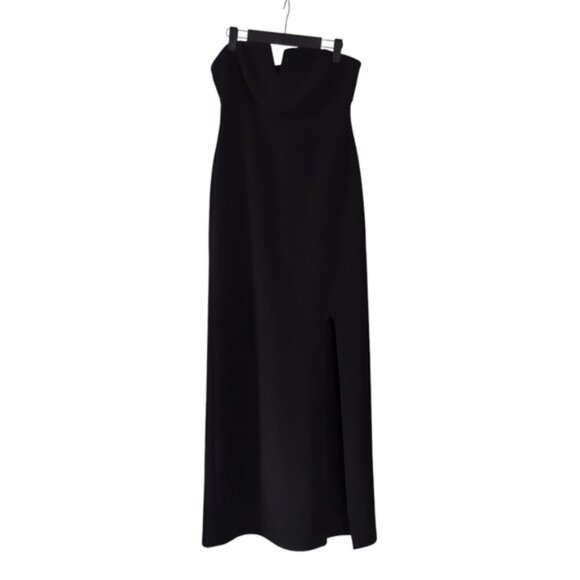 Le Chateau 90s Goth Victorian Bridesmaid Classy Strapless Gown Black L - Picture 2 of 7